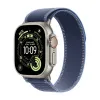 Apple Watch Series Ultra 3 49mm Natural Titanium Case with Blue/Bright Blue Trail Loop S/M